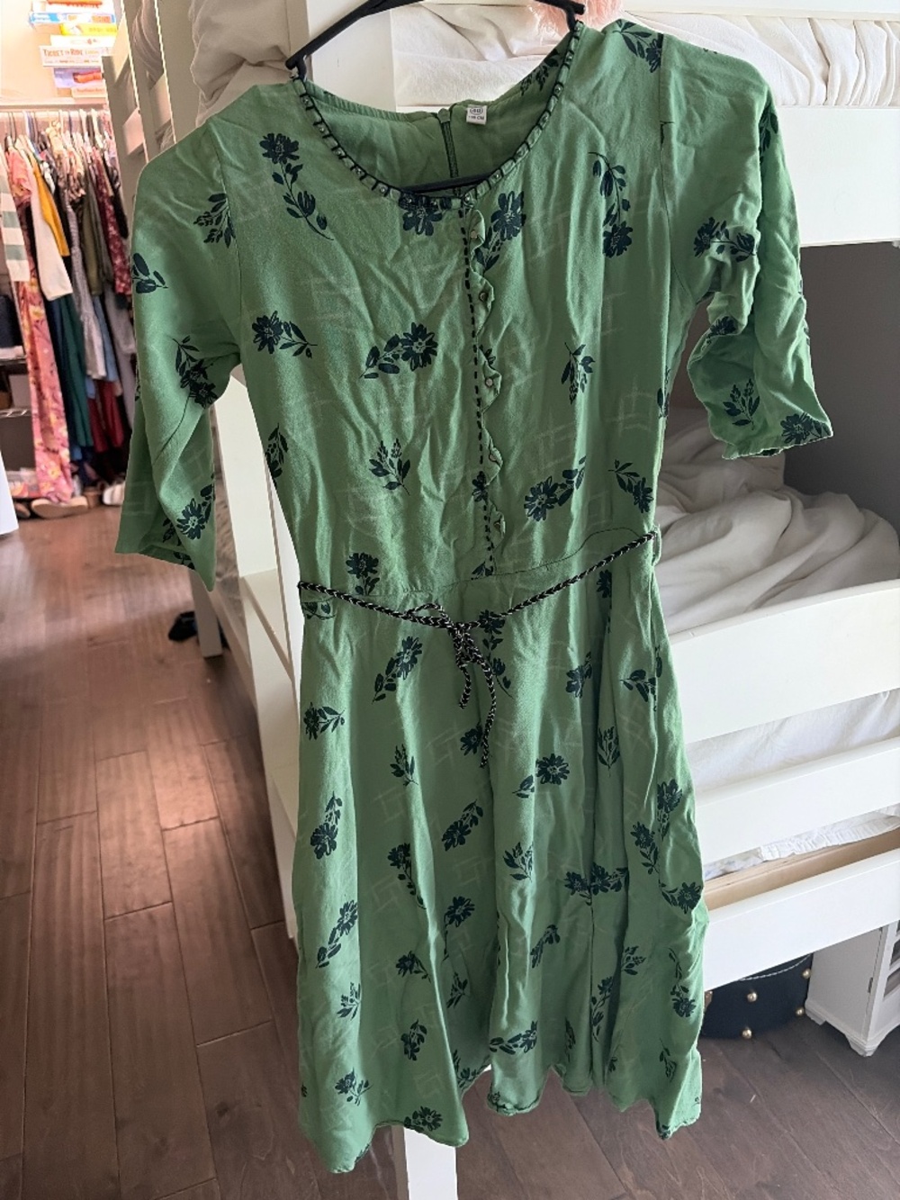 Green and black flower sparkly nice dress.